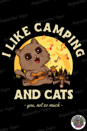 Funny camping t-shirt - I like camping and cats