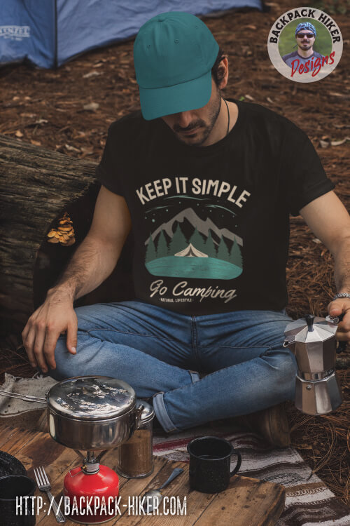 Cool camping t-shirt - Keep it simple go camping