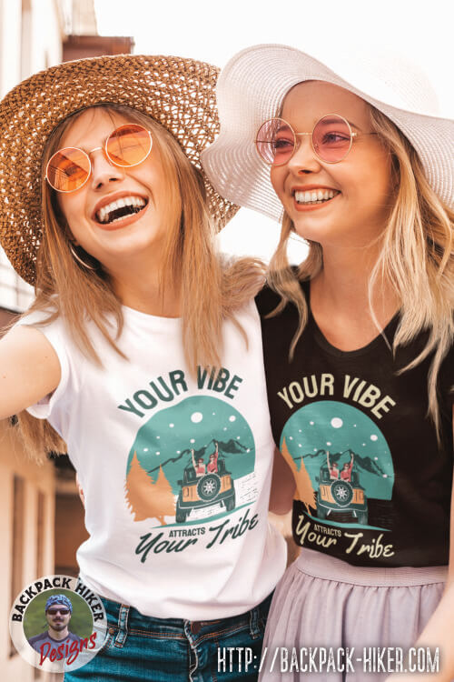 Cool hiking t-shirt - Your vibe attracts your tribe