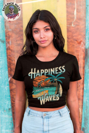 Tricou de vara - Happiness comes in waves