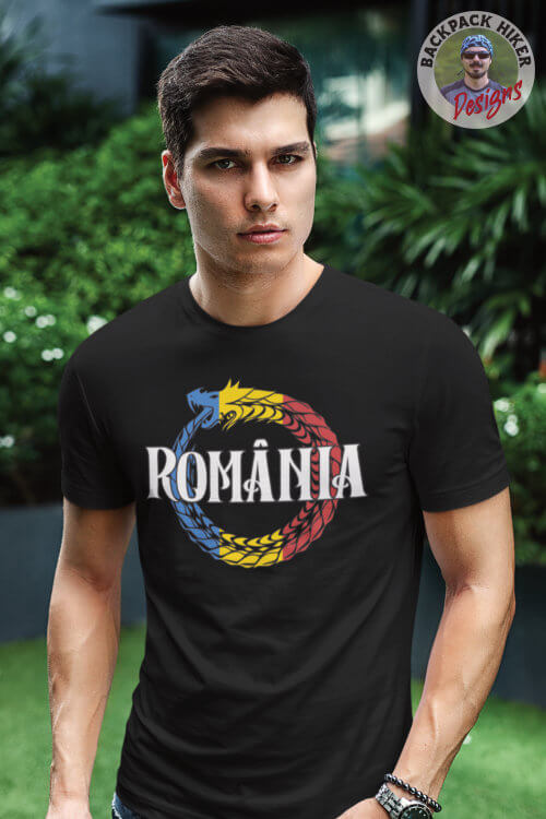 Tricou România - dragon tricolor