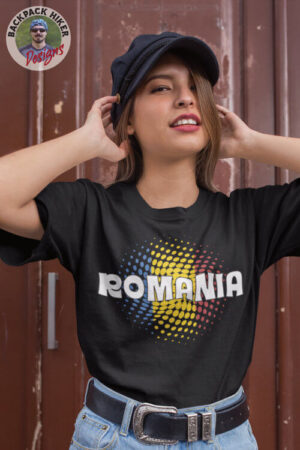Tricou România - fundal tricolor v1