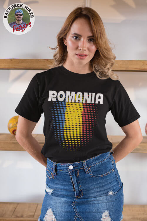 Tricou România - fundal tricolor v4