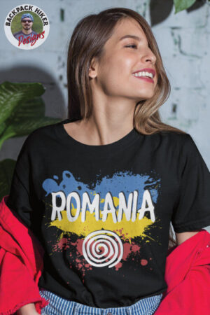 Tricou România - fundal tricolor v6