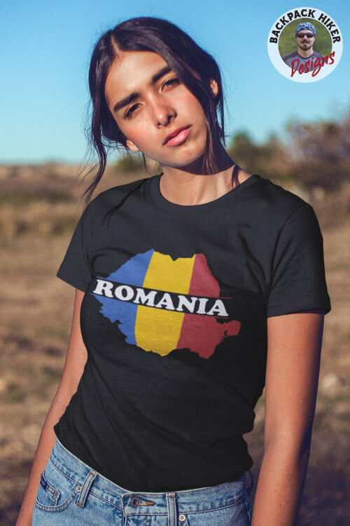 Tricou România - hartă tricoloră