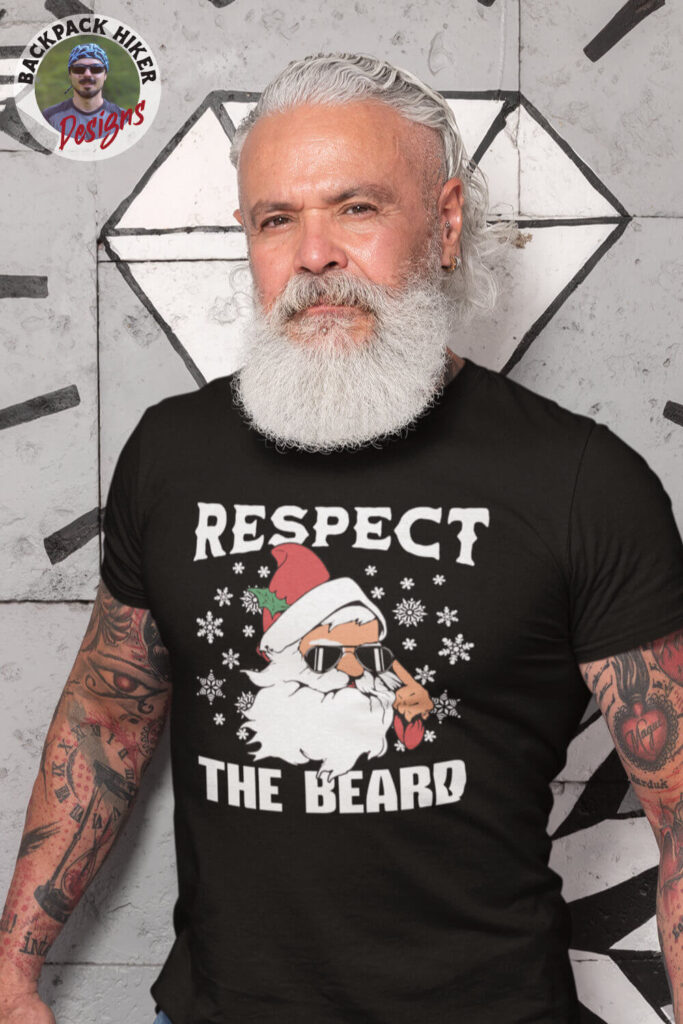 Tricou de Craciun amuzant - Respect the beard