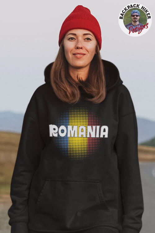 Hanorac România - fundal tricolor v3