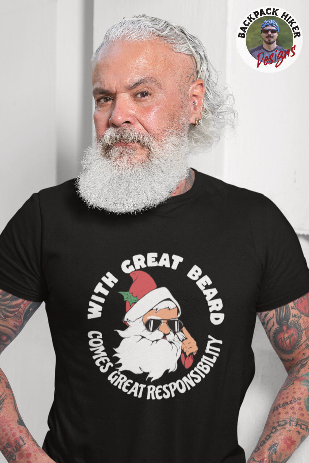 Tricou de Craciun amuzant - With great beard comes great responsibility