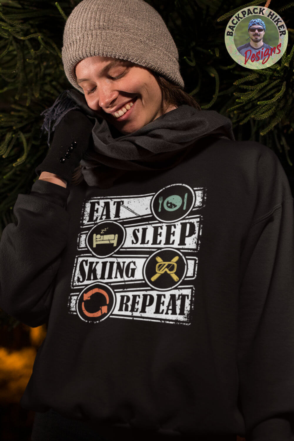 Eat sleep skiing repeat