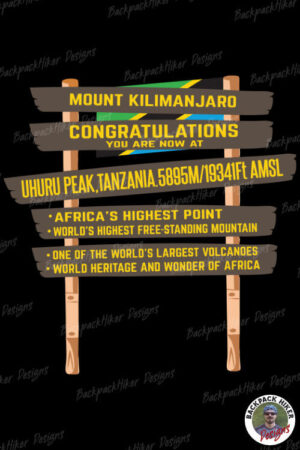 Tricou trofeu de ascensiune - Kilimanjaro - Uhuru Peak Sign