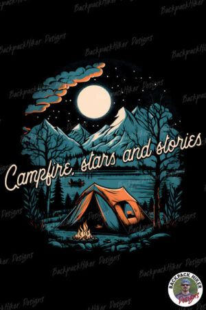 Tricou pentru camping -Campfire stars and stories