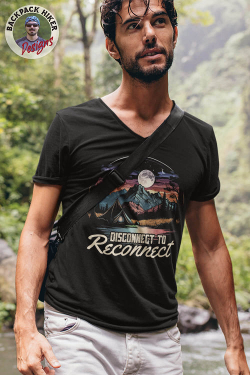 Tricou pentru camping -Disconnect to reconnect
