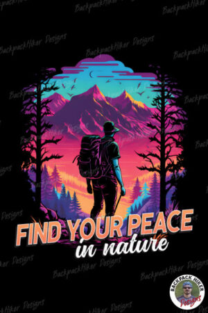 Tricou in stil synthwave - Find your peace in nature