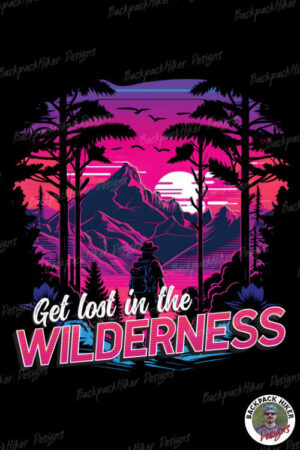 Tricou in stil synthwave - Get lost in the wilderness