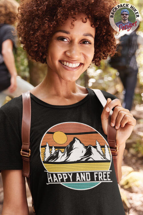 Tricou pentru montaniarzi - Happy and free