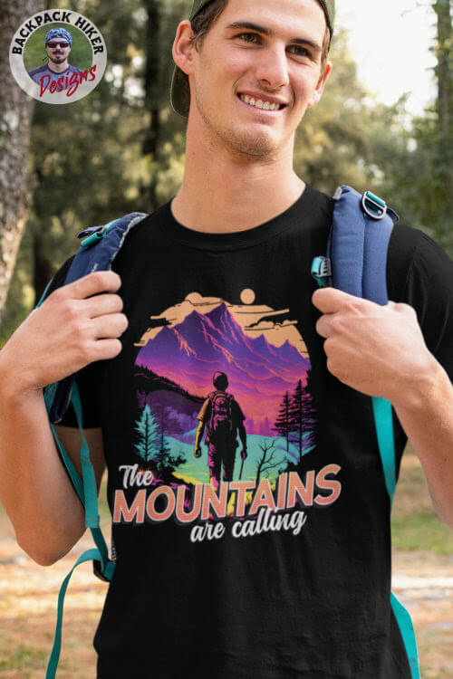 Tricou in stil synthwave - The mountains are calling