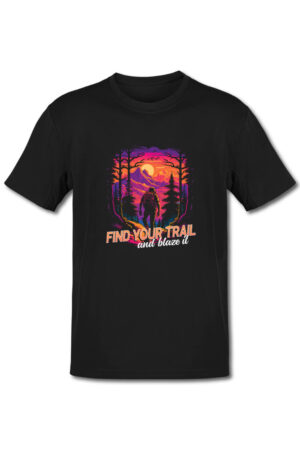 Tricou in stil synthwave - Find your trail and blaze it