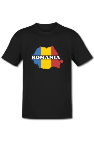 Tricou România - hartă tricoloră