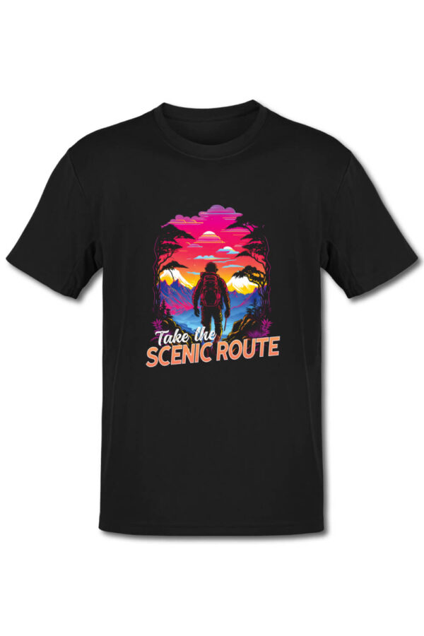 Tricou in stil synthwave - Take the scenic route