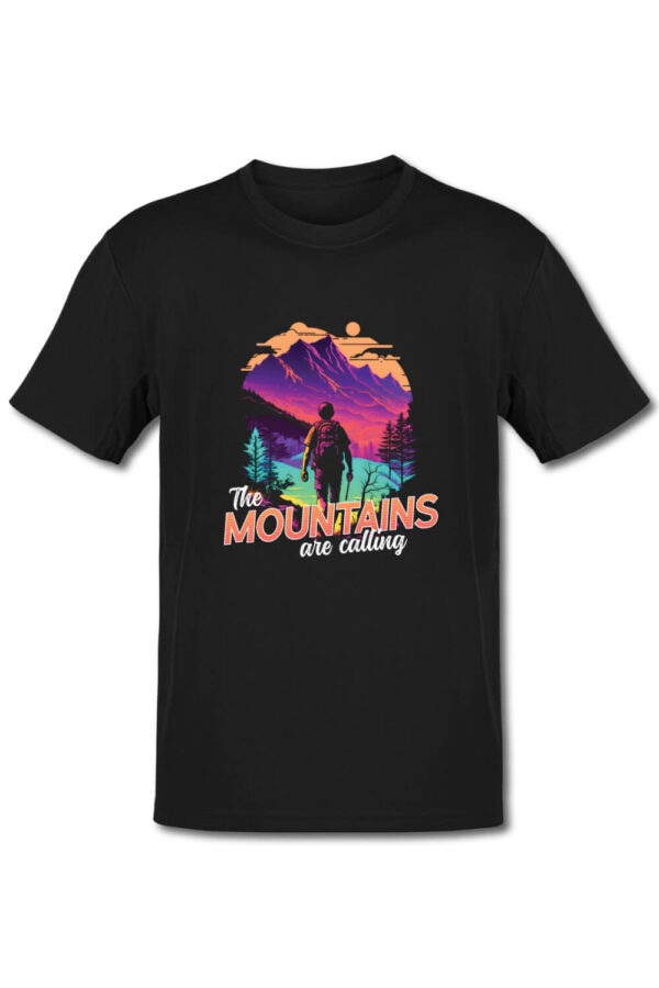 Tricou in stil synthwave - The mountains are calling