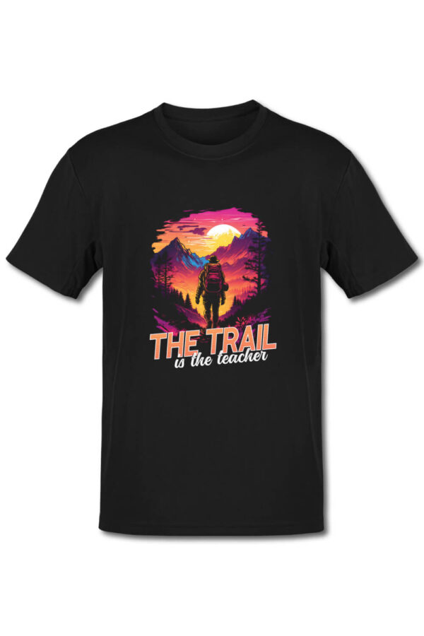 Tricou in stil synthwave - The trail is the teacher