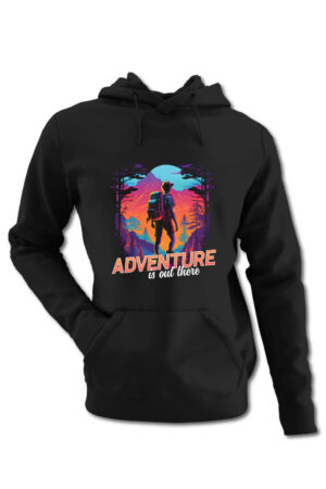 Hanorac personalizat in stil synthwave - Adventure is out there