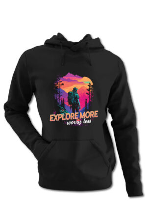 Hanorac personalizat in stil synthwave - Explore more worry less