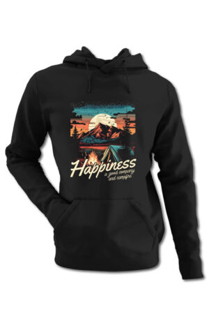 Hanorac personalizat pt camping - Happiness is good company and campfire