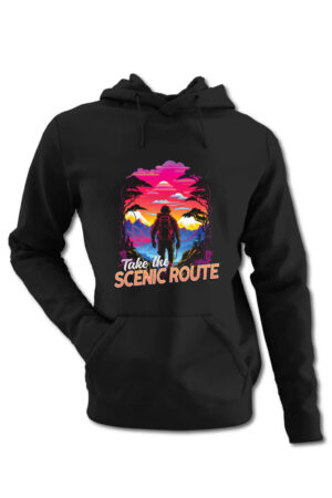 Hanorac personalizat in stil synthwave - Take the scenic route