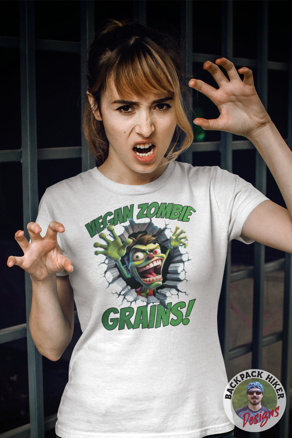Tricou cu desene de Halloween - Vegan zombie - Grains!