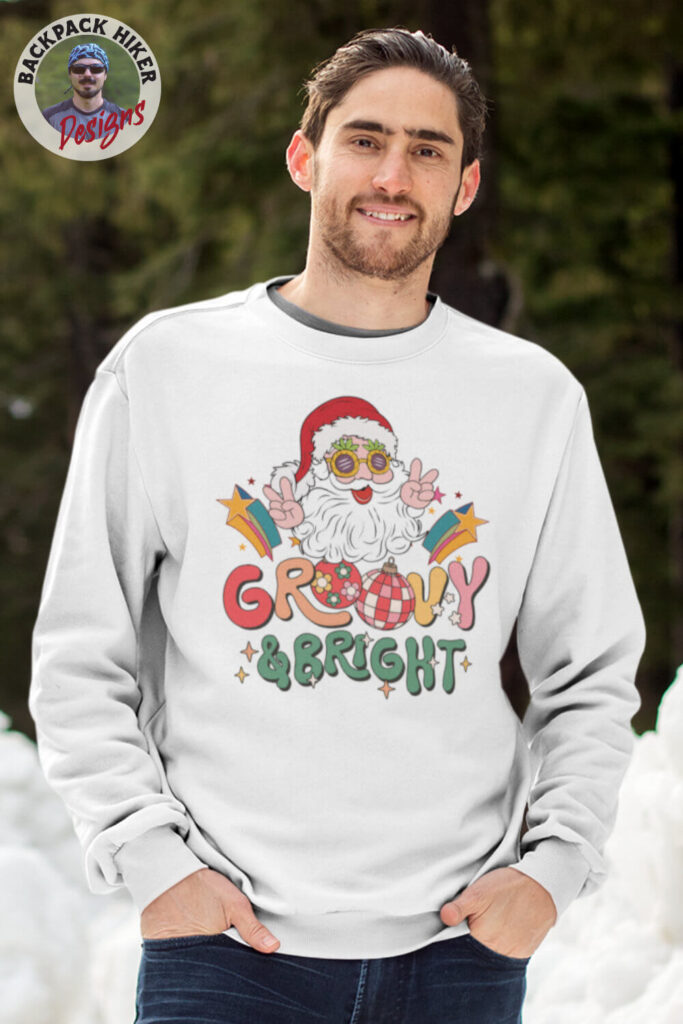 Bluză personalizată de Crăciun in stil retro - Groovy and bright