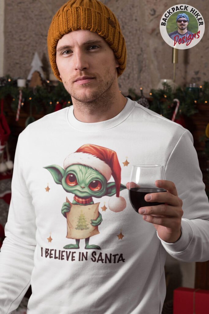 Bluză personalizată de Crăciun cu extratereștrii - I believe in Santa