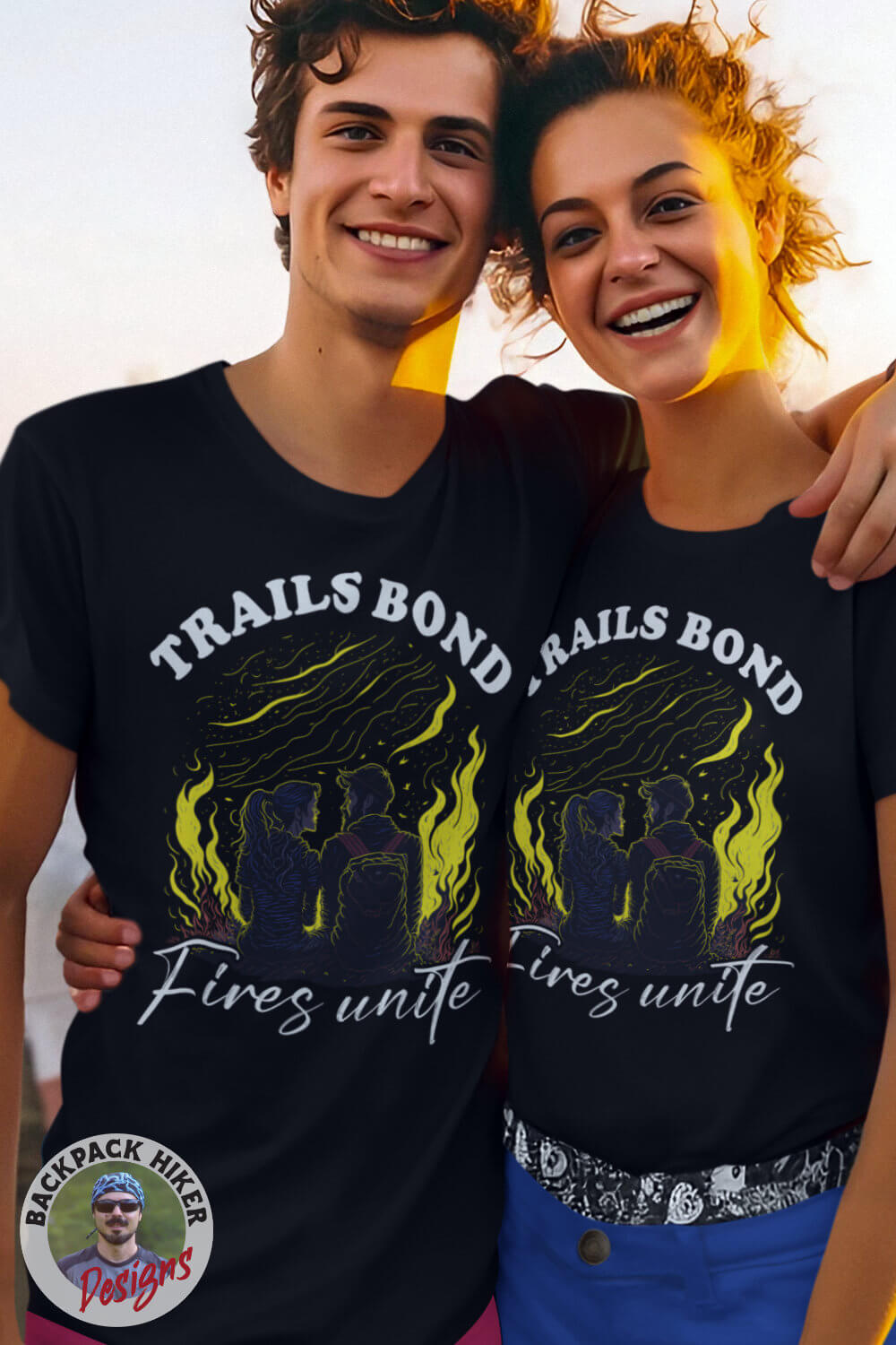 Tricou pt montaniarzii îndrăgostiți - Trails bond, fires unite